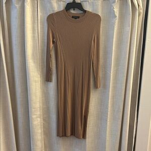 Banana Republic Brown Bodycon Long Sleeve Crew Neck Dress